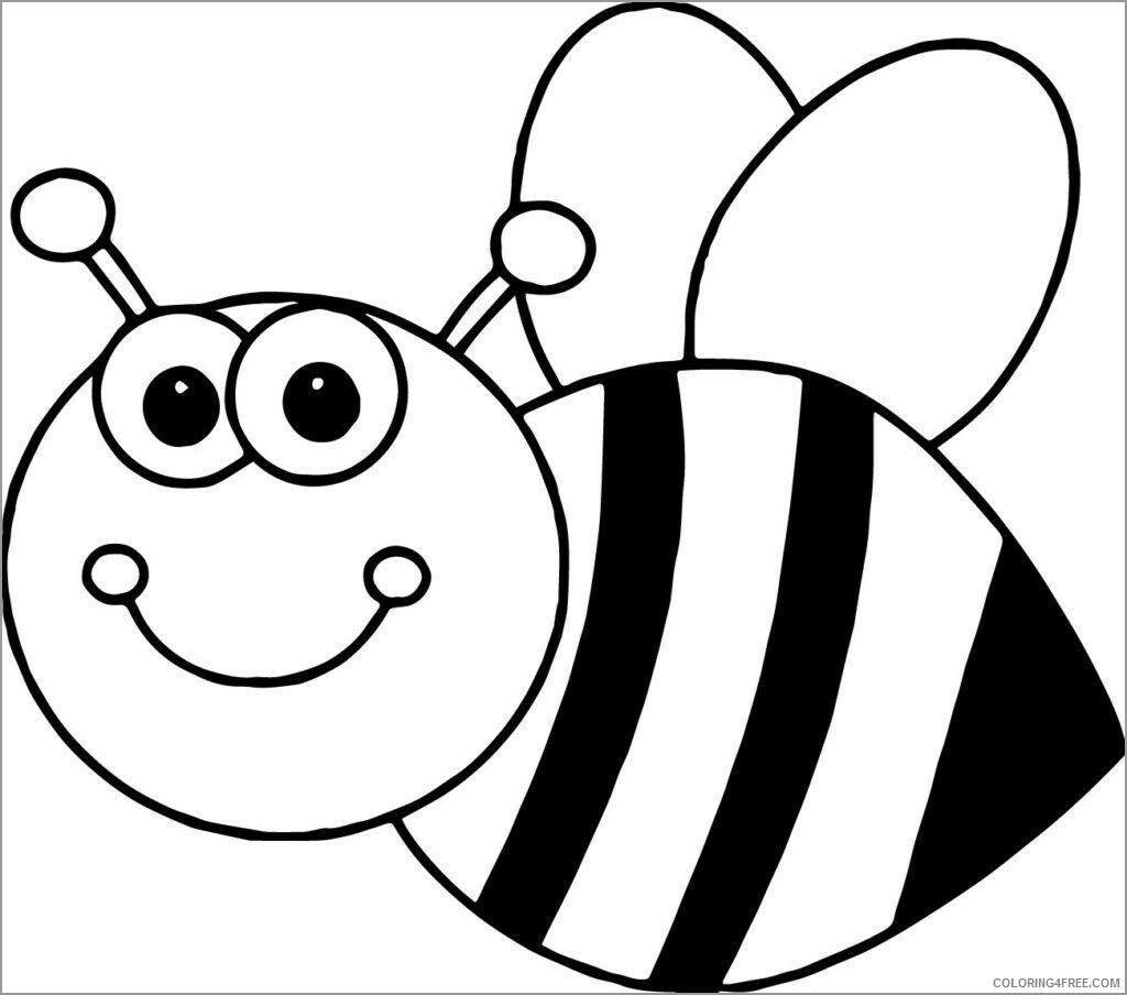Bee Coloring Pages Animal Printable Sheets baby bee 2021 0362 Coloring4free