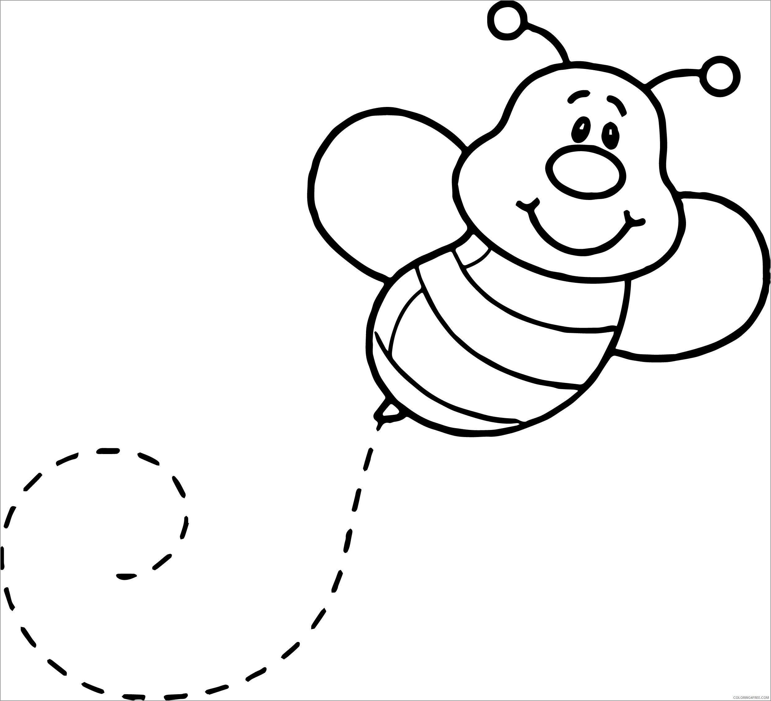 Bee Coloring Pages Animal Printable Sheets baby bee for kids 2021 0361 Coloring4free