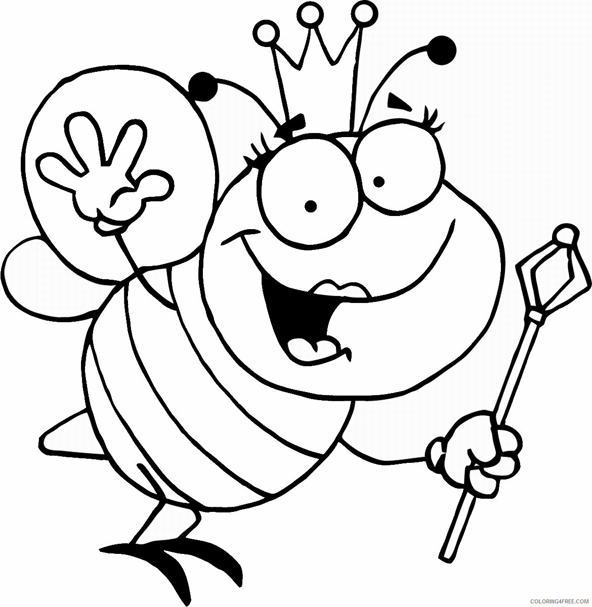 Bee Coloring Pages Animal Printable Sheets bee_cl_05 2021 0364 Coloring4free