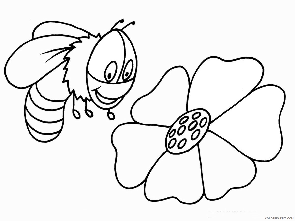 Bee Coloring Pages Animal Printable Sheets bee_cl_06 2021 0365 Coloring4free