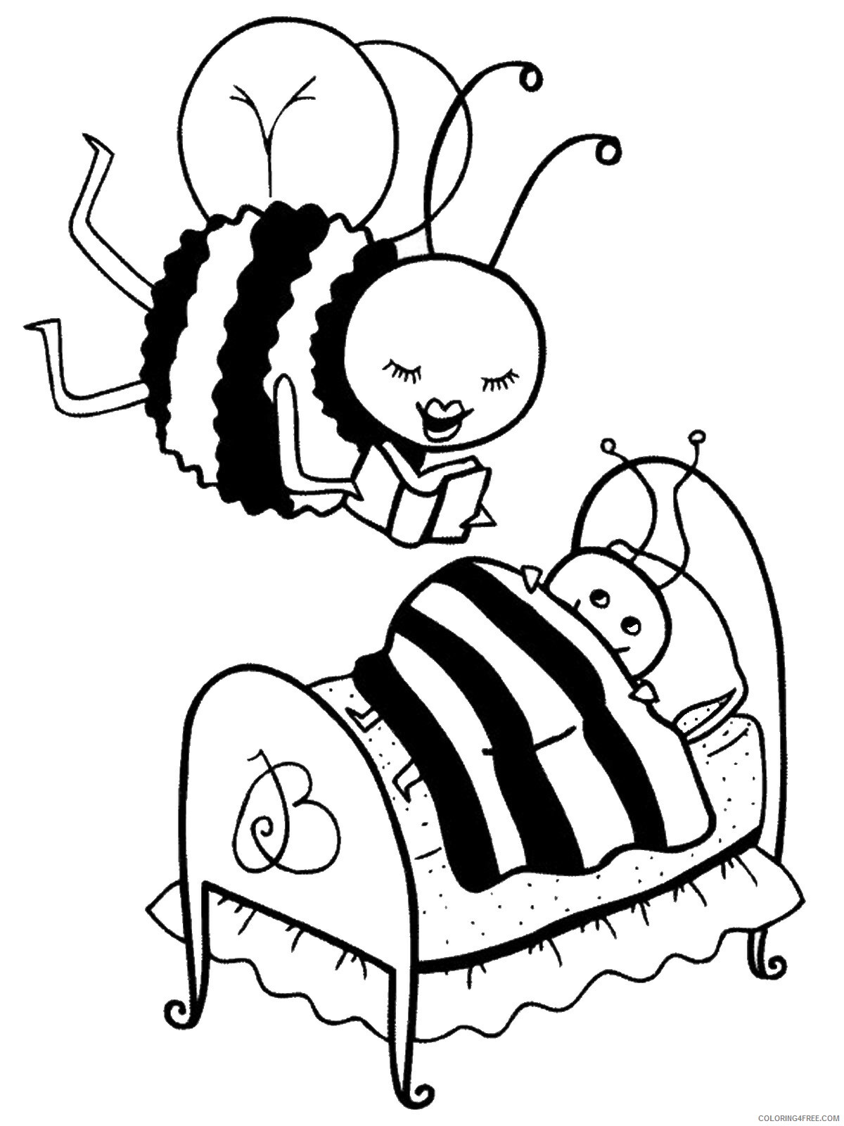 Bee Coloring Pages Animal Printable Sheets bee_cl_10 2021 0366 Coloring4free