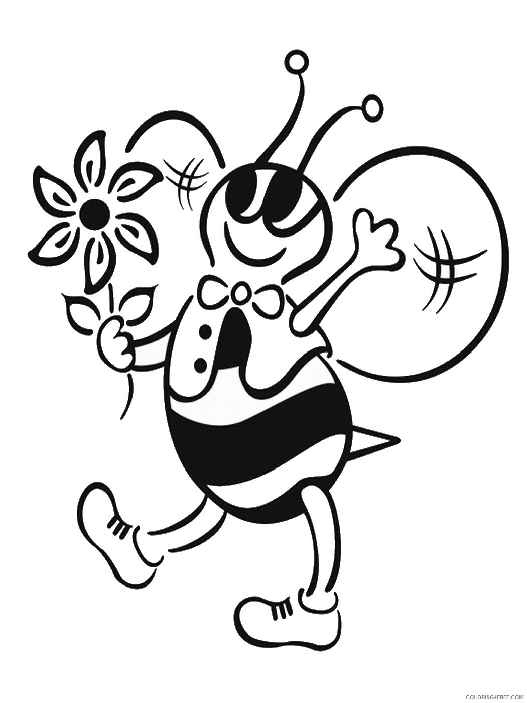 Bee Coloring Pages Animal Printable Sheets bee_cl_12 2021 0367 Coloring4free