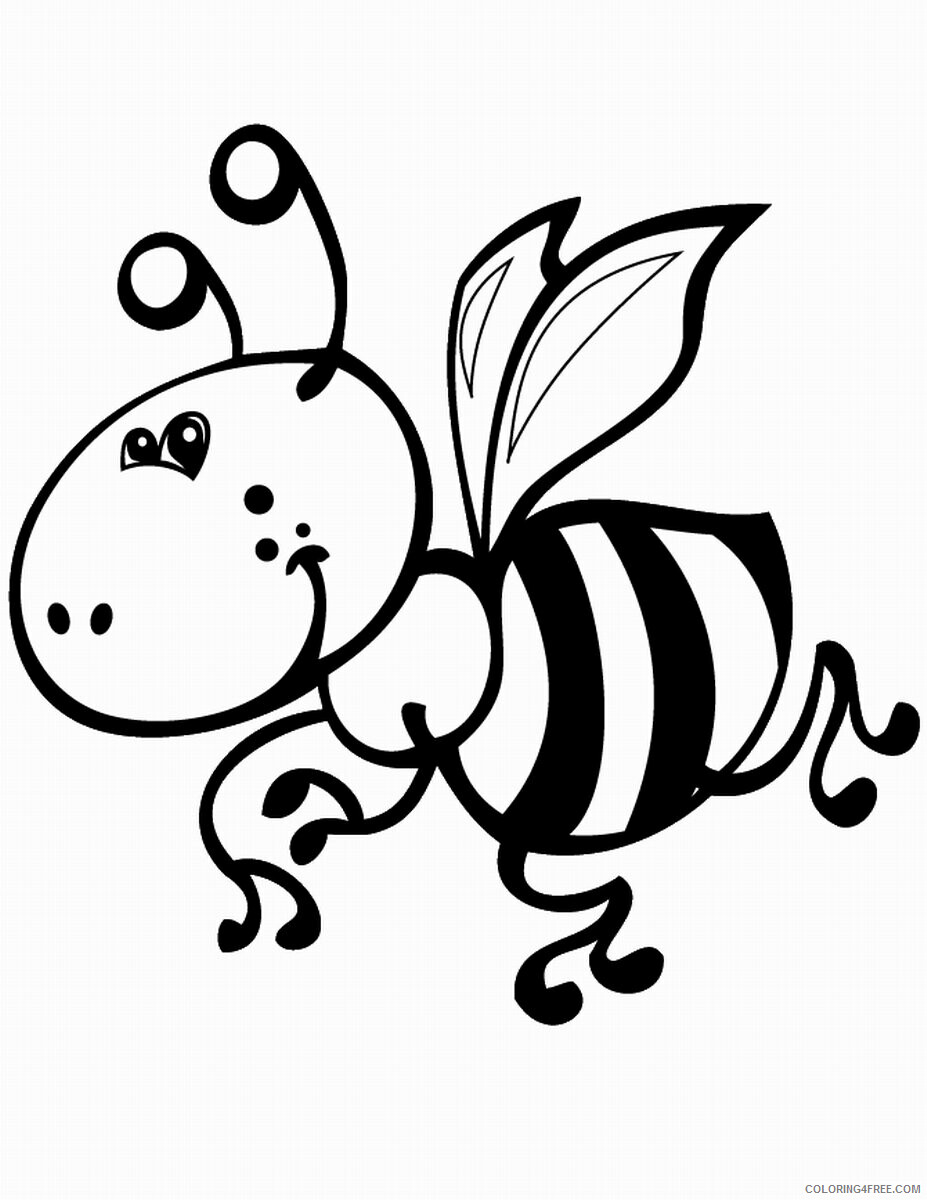 Bee Coloring Pages Animal Printable Sheets bee_cl_22 2021 0370 Coloring4free