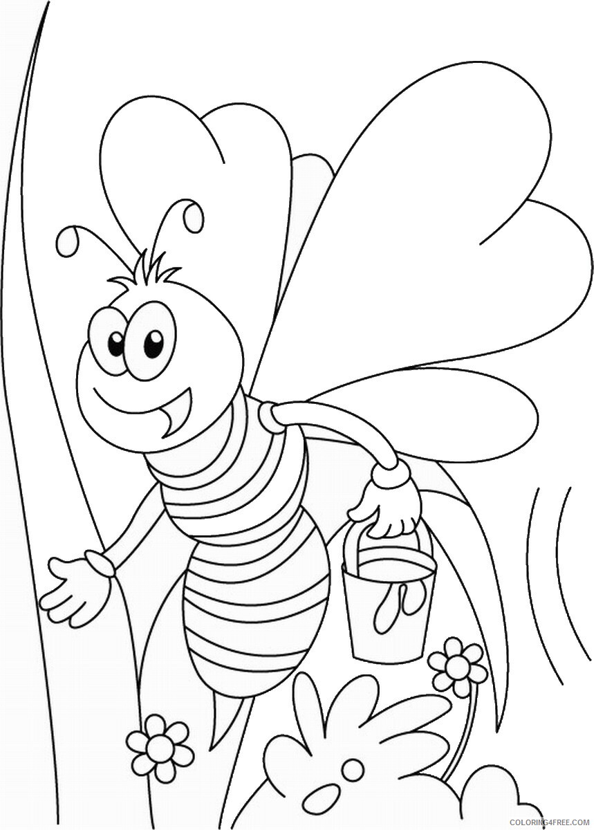 Bee Coloring Pages Animal Printable Sheets bee_cl_24 2021 0372 Coloring4free