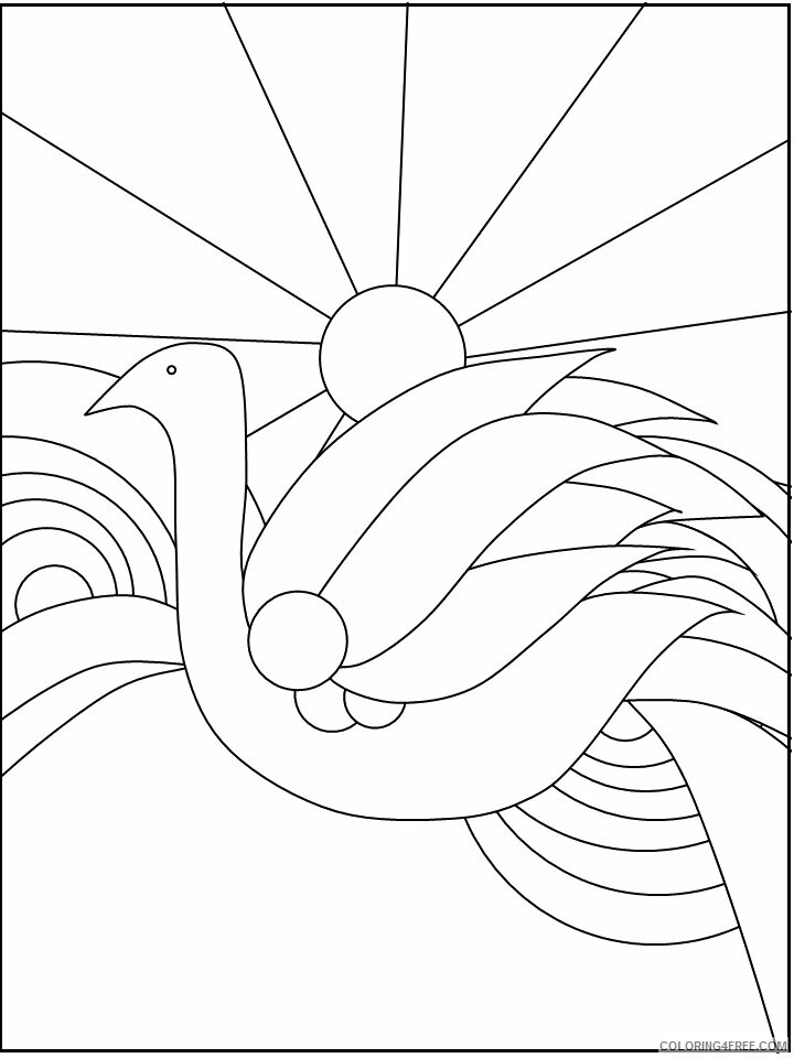 Birds Coloring Pages Animal Printable Sheets bird stained glass 2021 0450 Coloring4free