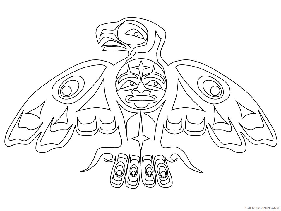 Birds Coloring Pages Animal Printable Sheets first nations eagle 2021 0465 Coloring4free