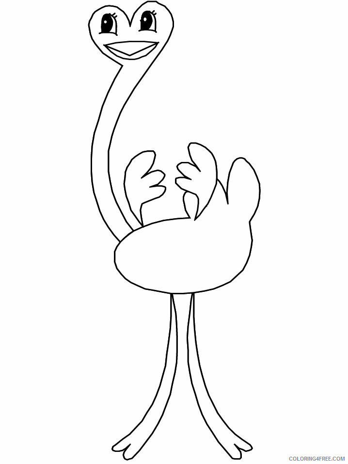 Birds Coloring Pages Animal Printable Sheets ostrich 2021 0477 Coloring4free