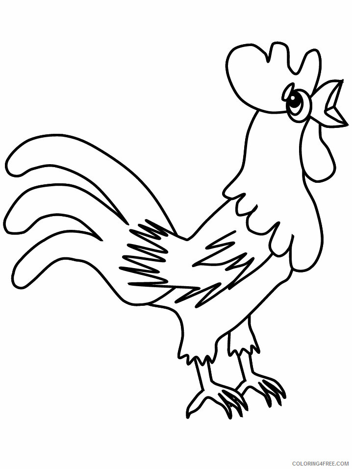Birds Coloring Pages Animal Printable Sheets rooster2 2021 0495 Coloring4free