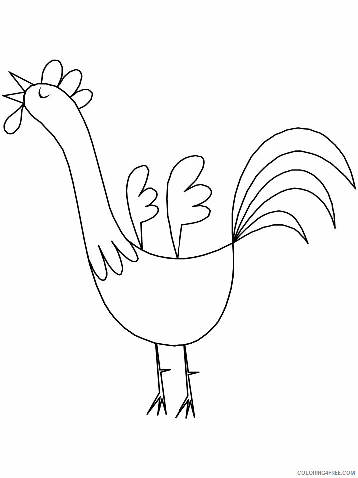 Birds Coloring Pages Animal Printable Sheets rooster3 2021 0496 Coloring4free