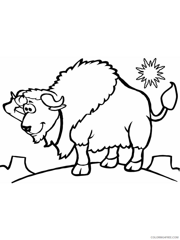 Bison Coloring Pages Animal Printable Sheets bison 12 2021 0508 Coloring4free