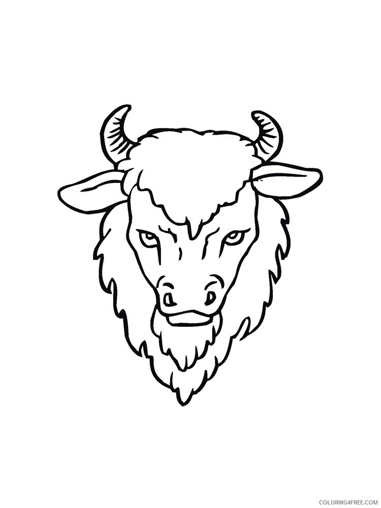 Bison Coloring Pages Animal Printable Sheets bison 13 2021 0509 Coloring4free