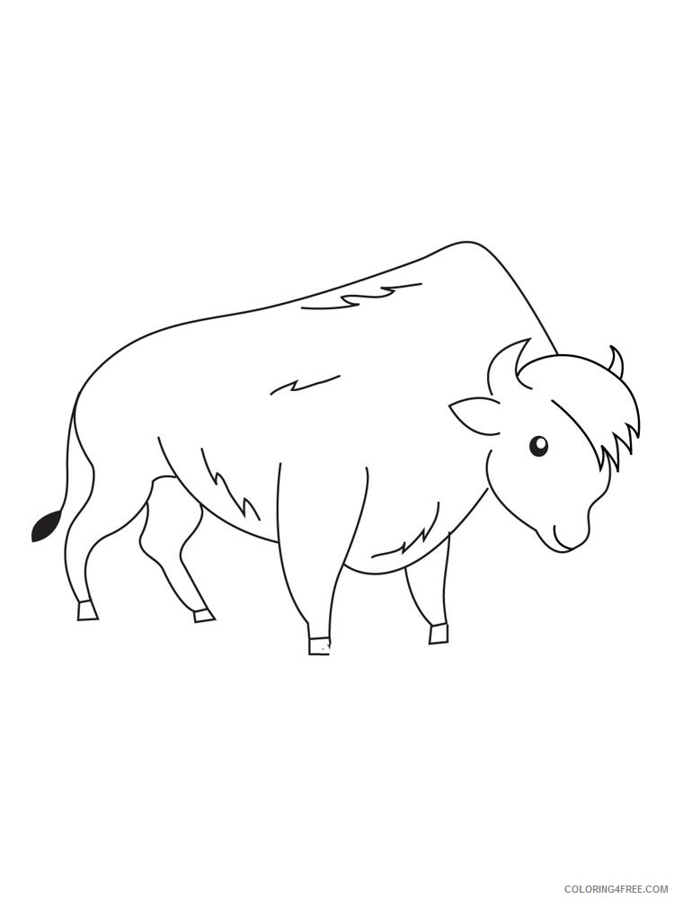 Bison Coloring Pages Animal Printable Sheets bison 14 2021 0510 Coloring4free