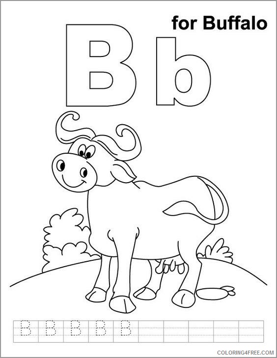 Buffalo Coloring Pages Animal Printable Sheets b for buffalo 2021 0566 Coloring4free