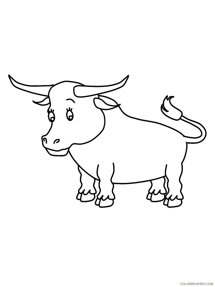Bull Coloring Pages Animal Printable Sheets bull 13 2021 0592 Coloring4free