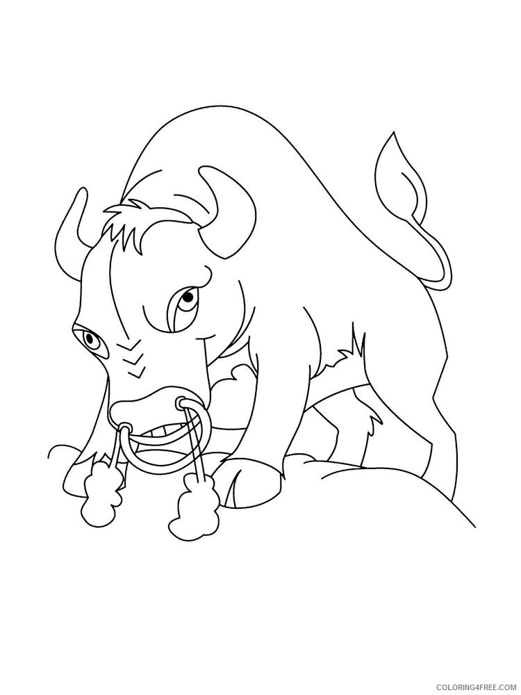 Bull Coloring Pages Animal Printable Sheets bull 19 2021 0594 Coloring4free