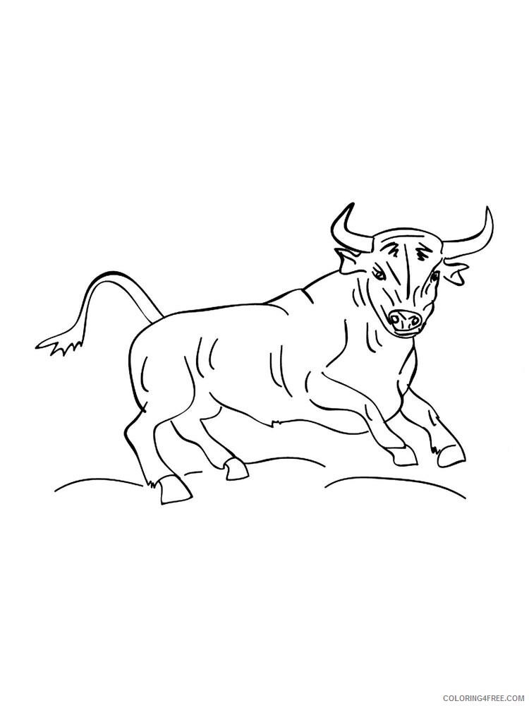 Bull Coloring Pages Animal Printable Sheets bull 21 2021 0596 Coloring4free