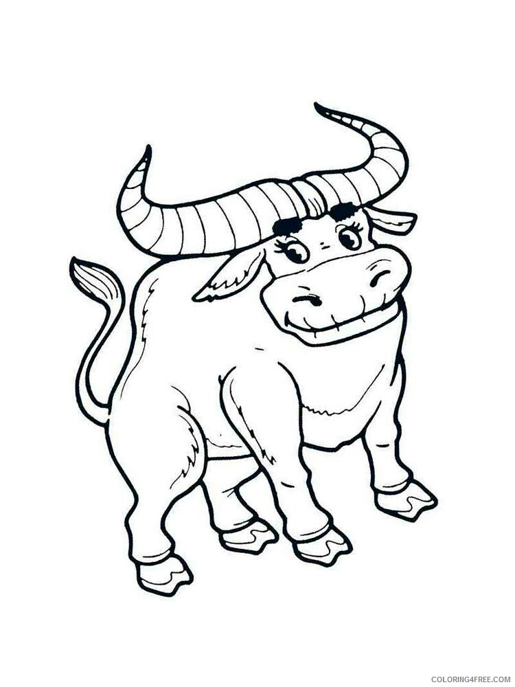 Bull Coloring Pages Animal Printable Sheets bull 25 2021 0597 Coloring4free