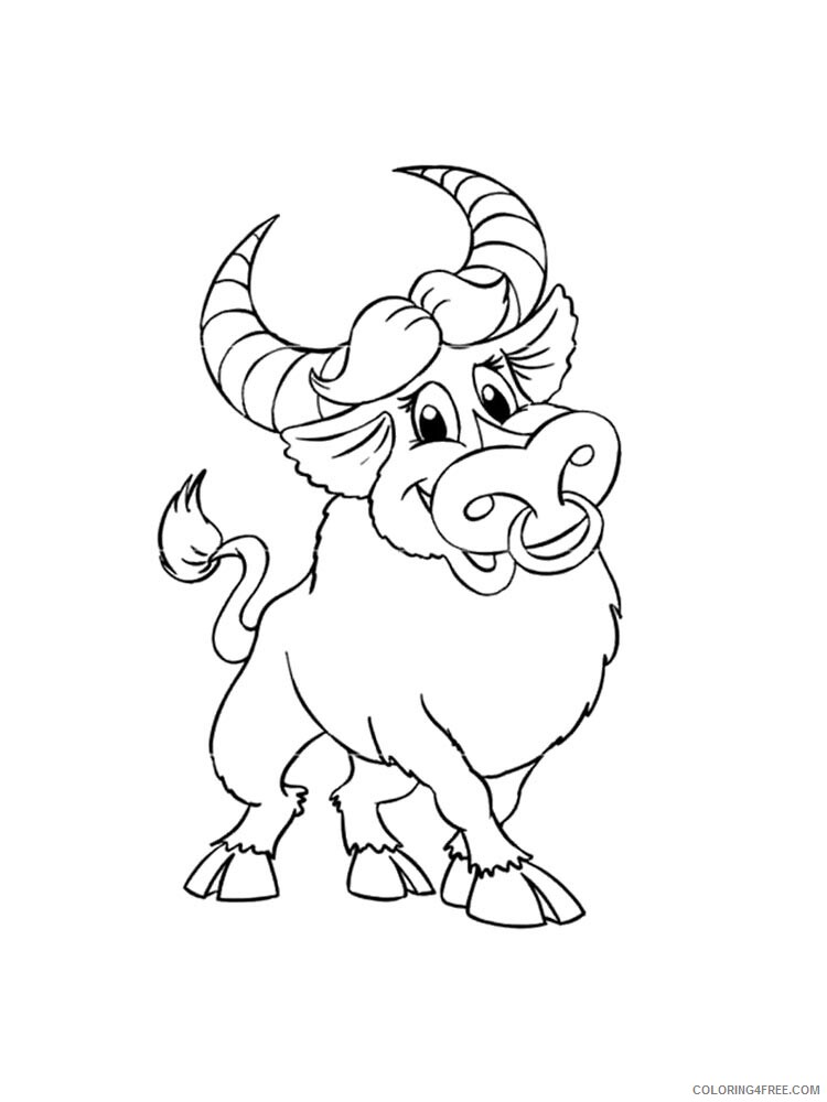 Bull Coloring Pages Animal Printable Sheets bull 28 2021 0599 Coloring4free