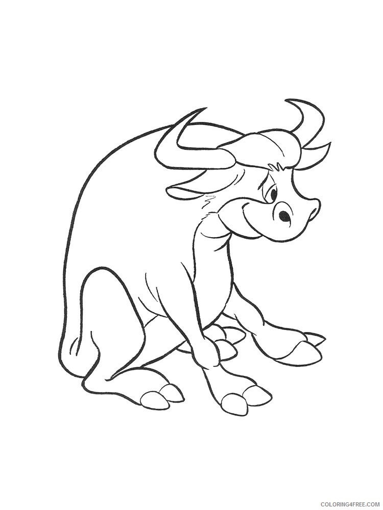 Bull Coloring Pages Animal Printable Sheets bull 29 2021 0600 Coloring4free