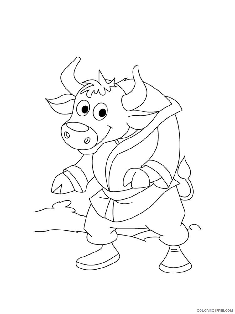 Bull Coloring Pages Animal Printable Sheets bull 30 2021 0601 Coloring4free