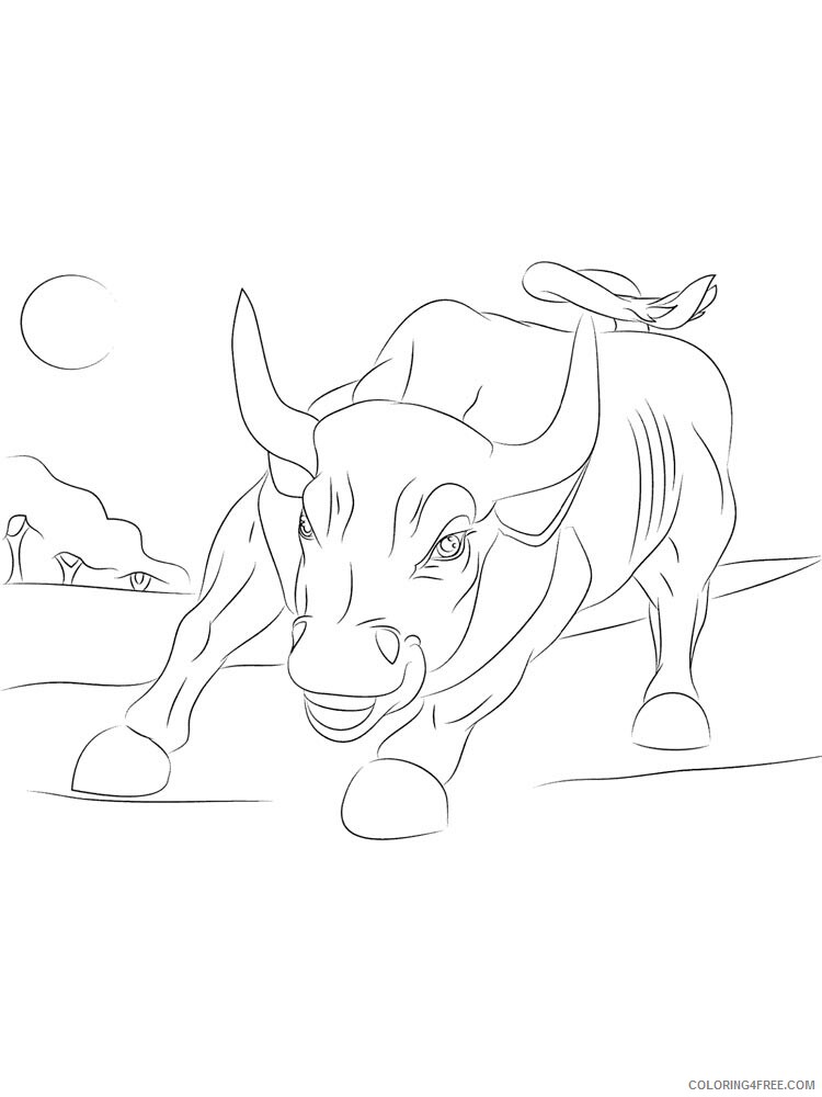 Bull Coloring Pages Animal Printable Sheets bull 31 2021 0602 Coloring4free