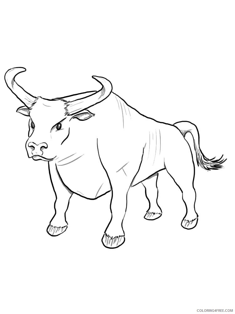Bull Coloring Pages Animal Printable Sheets bull 32 2021 0603 Coloring4free