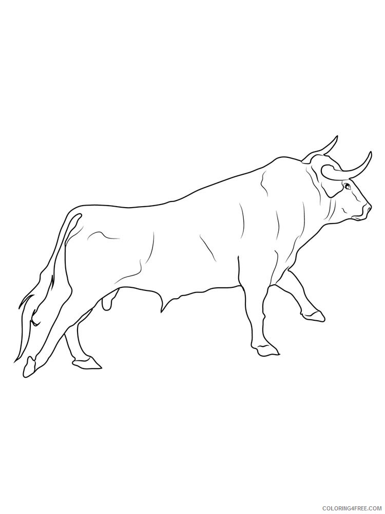 Bull Coloring Pages Animal Printable Sheets bull 34 2021 0604 Coloring4free