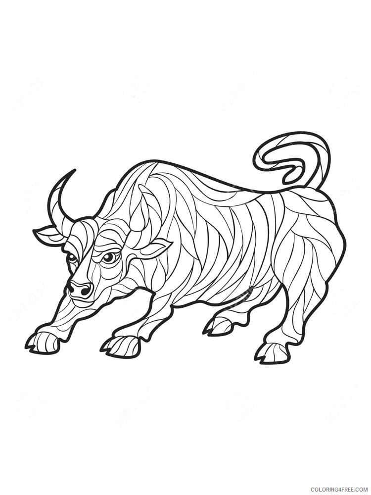 Bull Coloring Pages Animal Printable Sheets bull 5 2021 0606 Coloring4free