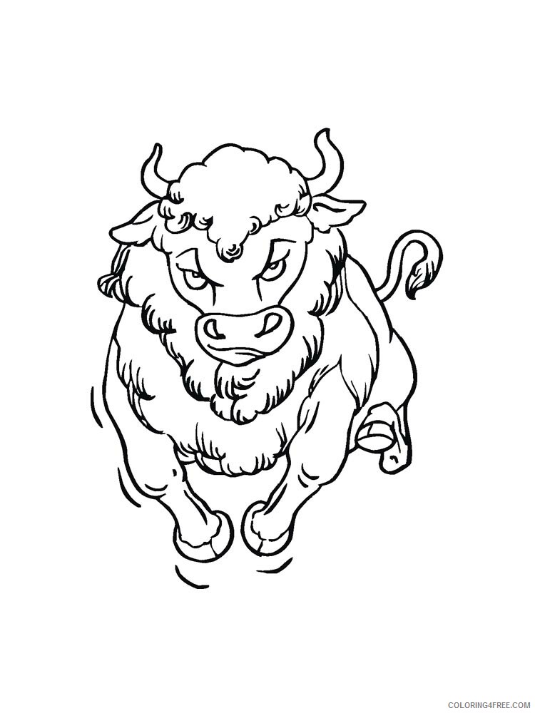 Bull Coloring Pages Animal Printable Sheets bull 6 2021 0607 Coloring4free