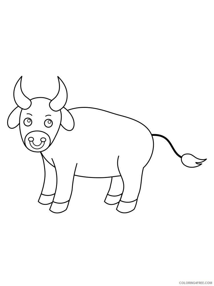 Bull Coloring Pages Animal Printable Sheets bull 7 2021 0608 Coloring4free