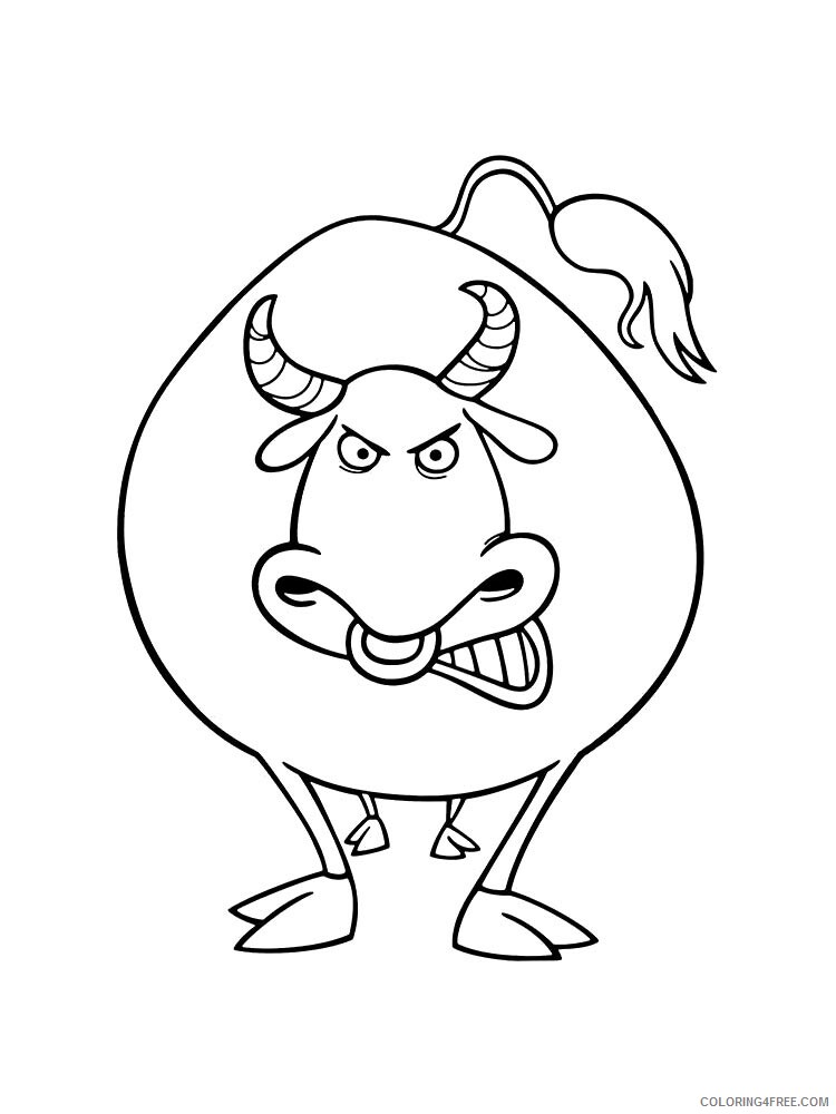 Bull Coloring Pages Animal Printable Sheets bull 8 2021 0609 Coloring4free