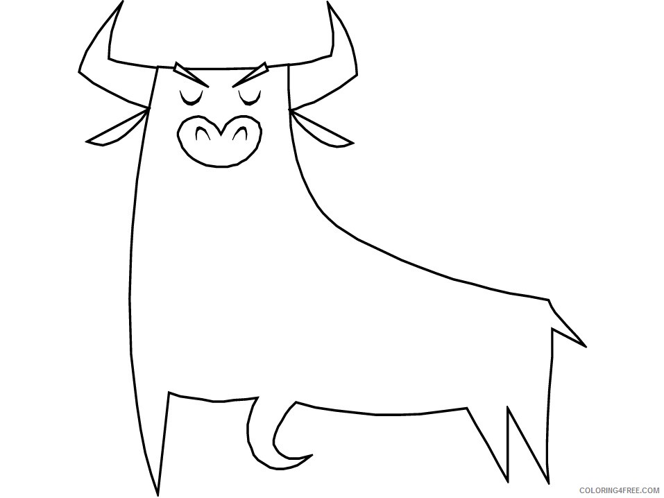 Bull Coloring Pages Animal Printable Sheets bull2 2021 0586 Coloring4free