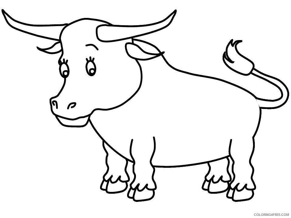 Bull Coloring Pages Animal Printable Sheets bull4 2021 0588 Coloring4free