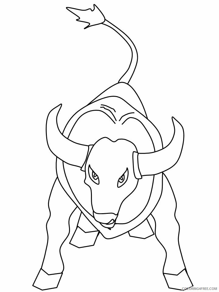 Bull Coloring Pages Animal Printable Sheets bull6 2021 0589 Coloring4free