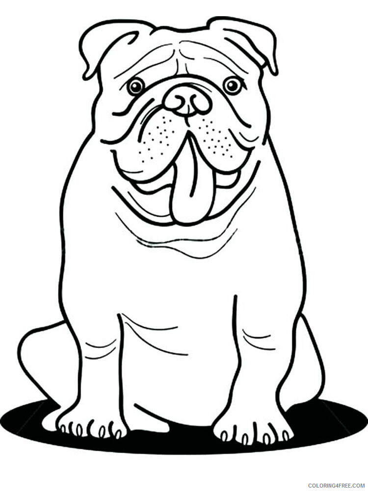 Bulldog Coloring Pages Animal Printable Sheets Bulldog 9 2021 0616 Coloring4free