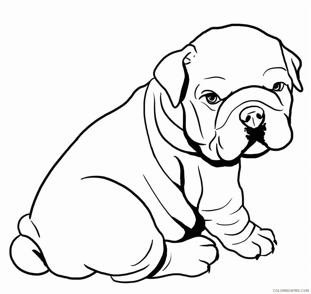 Bulldog Coloring Pages Animal Printable Sheets Bulldog Puppy 2021 0618 Coloring4free