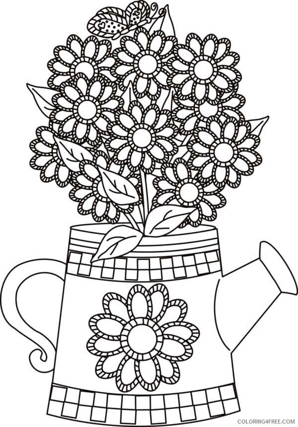 Butterfly Coloring Pages Animal Printable Sheets Flower in the Watering Can 2021 Coloring4free
