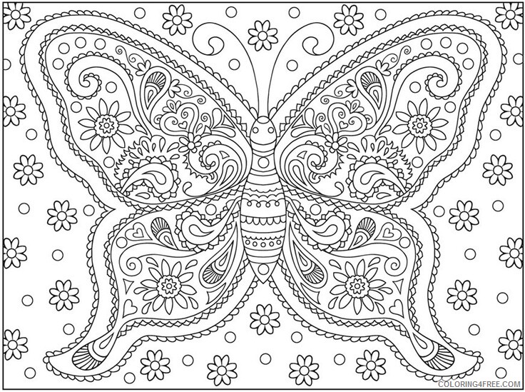 Butterfly Coloring Pages Animal Printable Sheets Hard Butterfly 2021 0705 Coloring4free