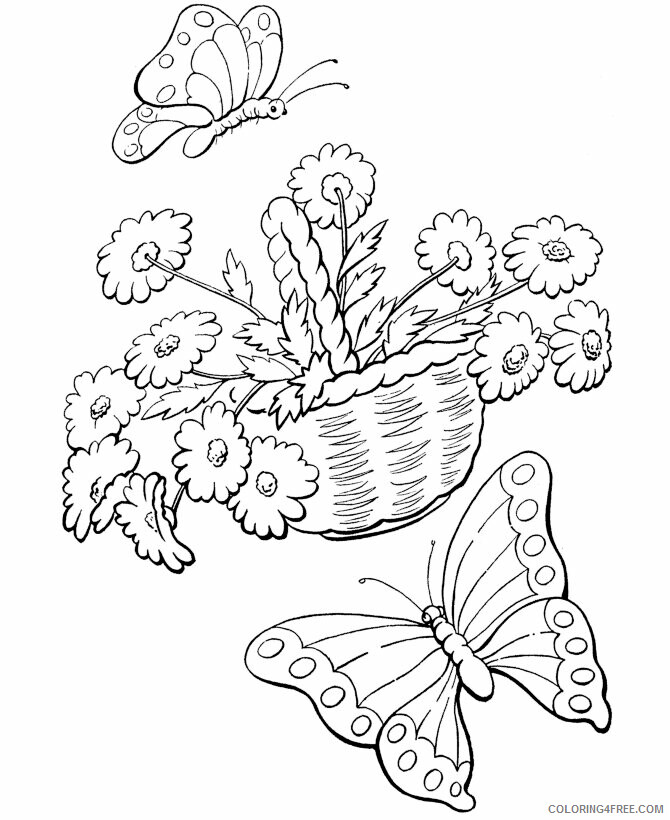Butterfly Coloring Pages Animal Printable Sheets Spring Butterflies flowers 2021 Coloring4free