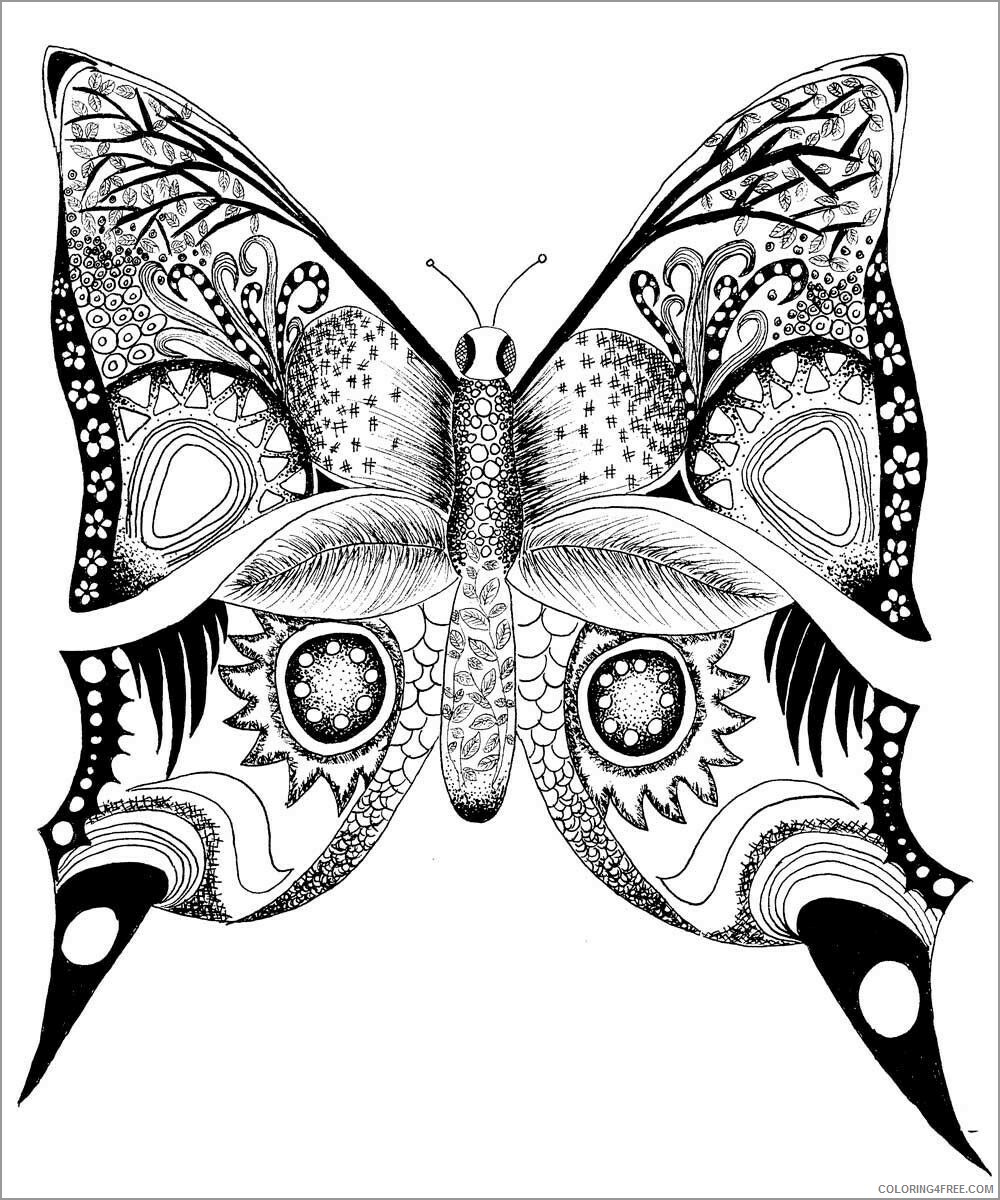 Butterfly Coloring Pages Animal Printable Sheets animal mandala butterfly 2021 Coloring4free