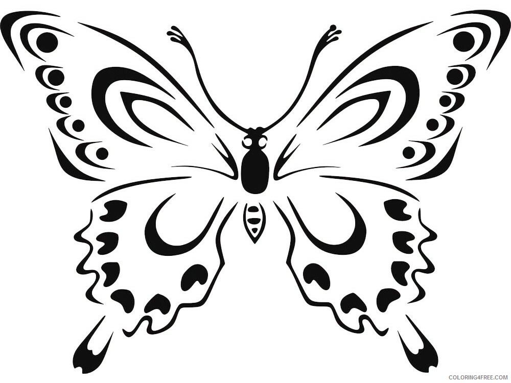 Butterfly Coloring Pages Animal Printable Sheets butterfly stencils 15 2021 0676 Coloring4free