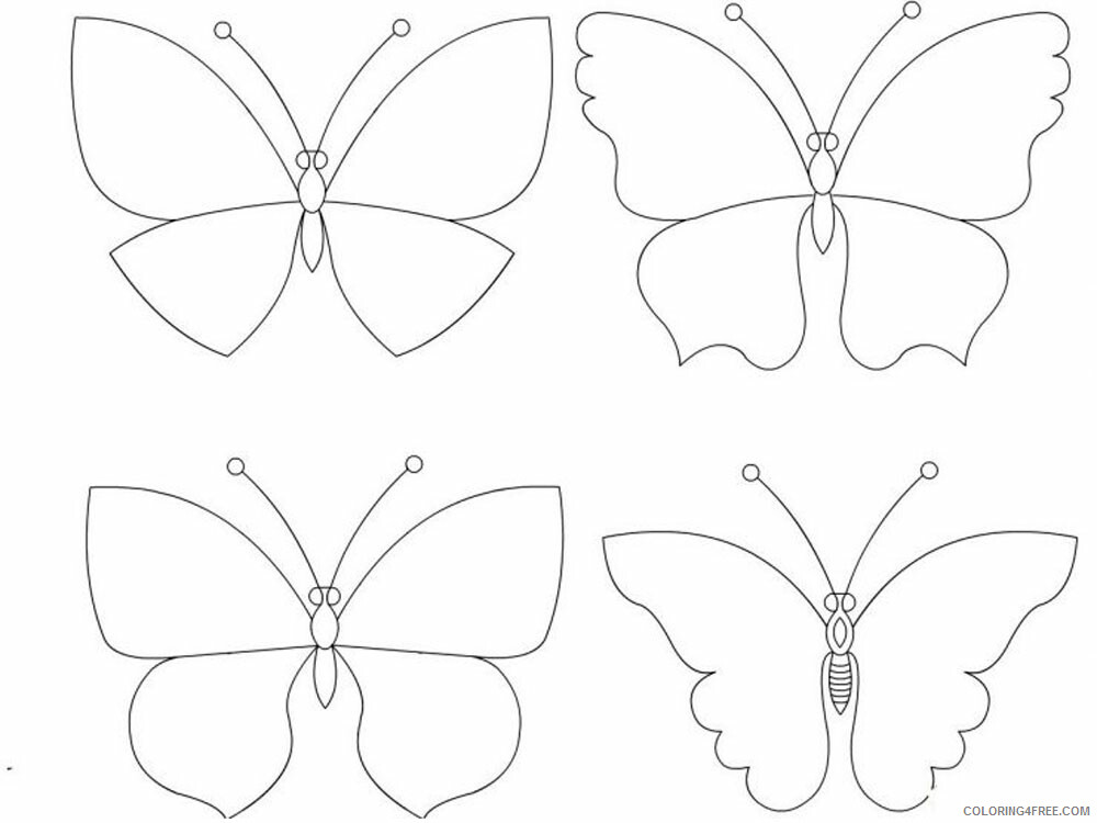 Butterfly Coloring Pages Animal Printable Sheets butterfly stencils 30 2021 0683 Coloring4free