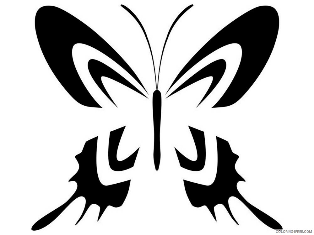 Butterfly Coloring Pages Animal Printable Sheets butterfly stencils 5 2021 0686 Coloring4free