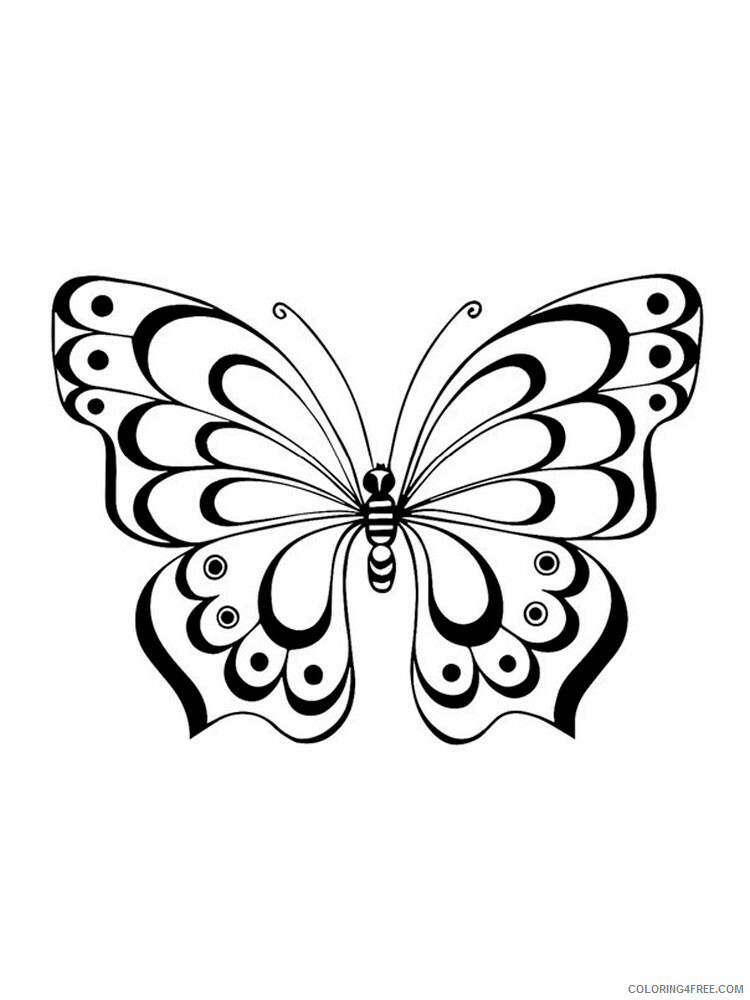 Butterfly Coloring Pages Animal Printable Sheets butterfly stencils 6 2021 0687 Coloring4free
