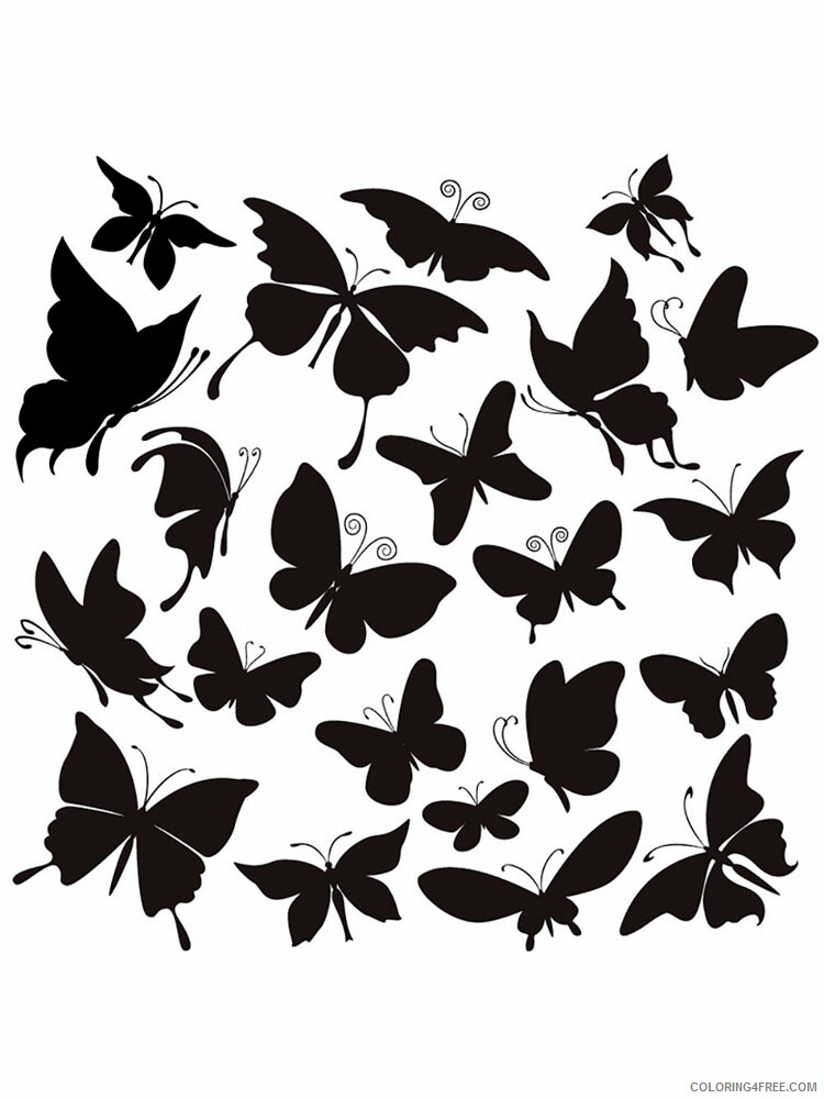 Butterfly Coloring Pages Animal Printable Sheets butterfly stencils 7 2021 0688 Coloring4free