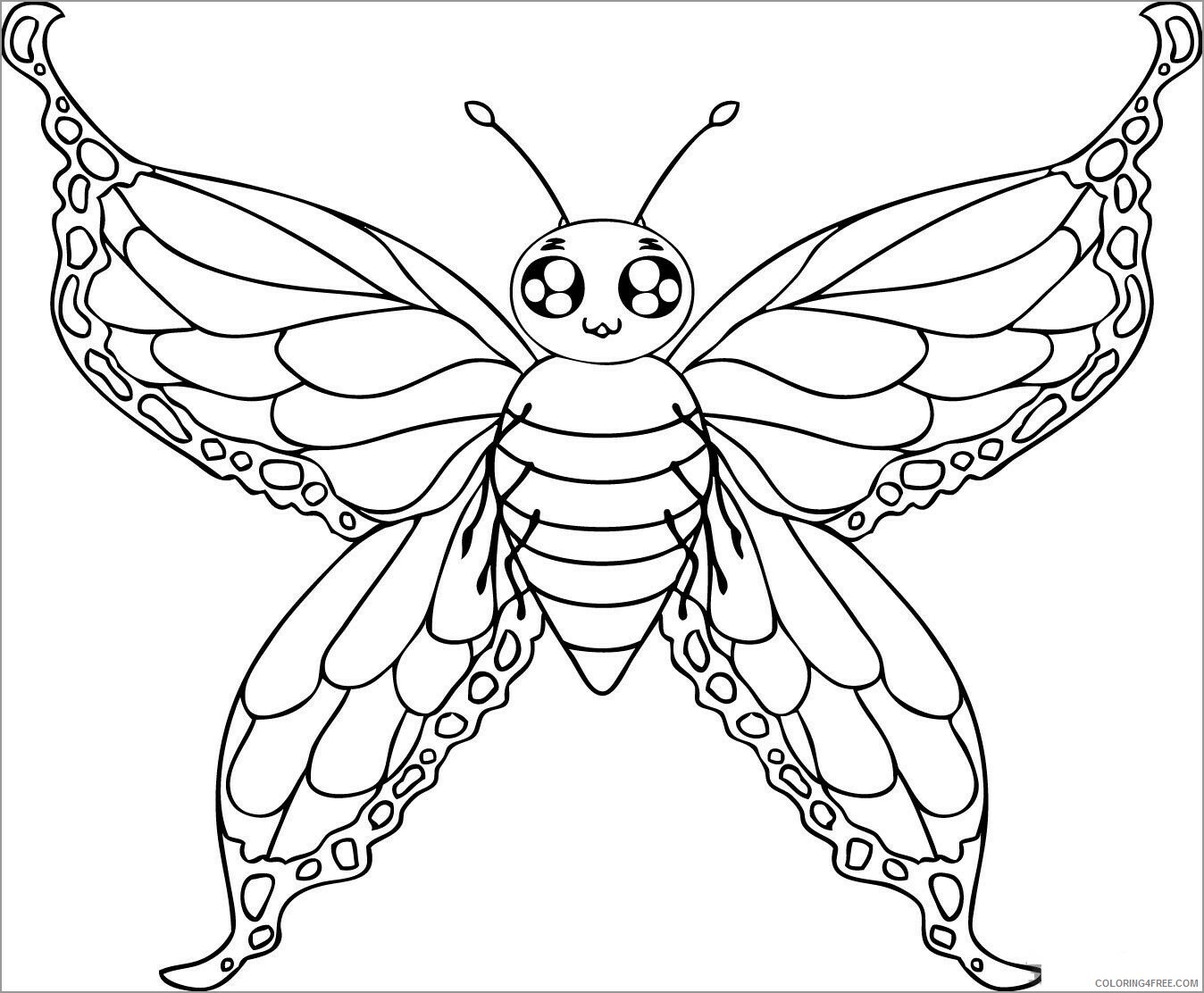 Butterfly Coloring Pages Animal Printable Sheets free butterfly for kids 2021 0704 Coloring4free