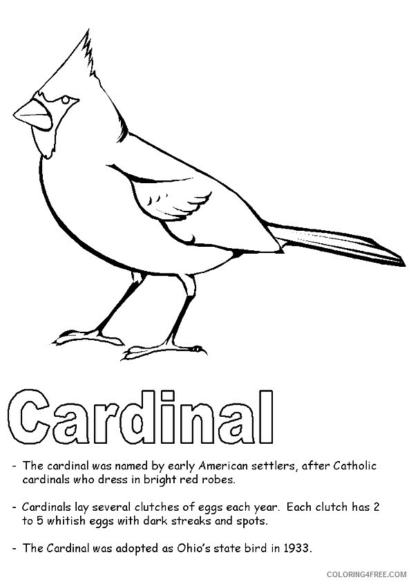 Cardinal Coloring Sheets Animal Coloring Pages Printable 2021 0706 Coloring4free