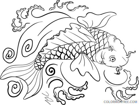 Carp Coloring Pages Animal Printable Sheets carp sheet 2021 0779 Coloring4free