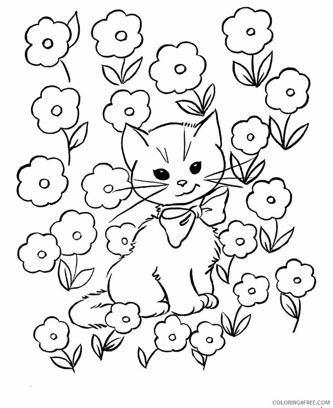 Cat Coloring Pages Animal Printable Sheets Baby Cat 2021 0787 Coloring4free