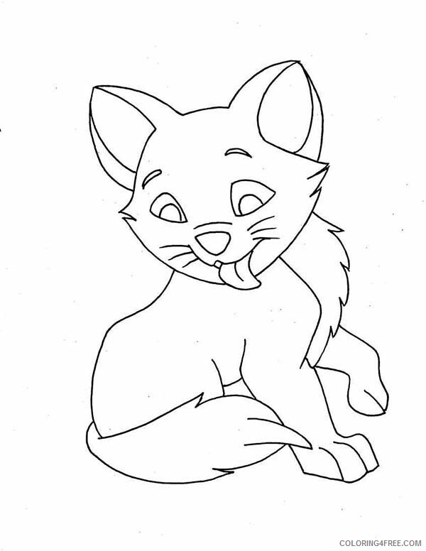 Cat Coloring Pages Animal Printable Sheets Cat Licking His Body 2021 0816 Coloring4free